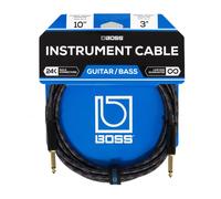 BOSS BIC-10 Guitar, Bass And Instrument Cable, Straight 1/4-Inch Connectors, 10 ft/3 m Length,Gold