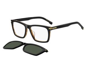 BOSS 1726/G/CS Asian Fit with Clip-On Men's Glasses, Black, Size 55