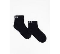 BOSS Two-pack of quarter-length socks with contrast logos - Style 2P SH Logo CC W, 50502066 Black 5.5-8