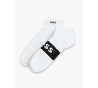 Boss 2 Pack Logo Cotton Rich Trainer Socks White Mix