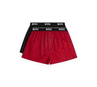 Boss 2 Pack Pure Cotton Woven Boxers Red Mix