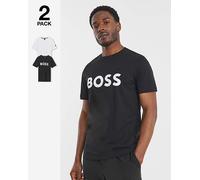 BOSS 2 Pack Short Sleeve Logo T-Shirt Boss BOSS 2 Pack Short Sleeve Logo T-Shirt Black/White 6XL