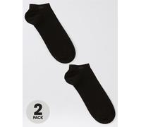 BOSS 2 Pack Trainer Liner Socks, Black, Men Black