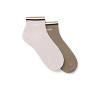 BOSS Two-pack of short socks with signature-stripe cuffs - Style 2P SH Stripe CC, 50491195 Light Beige 9-11