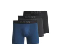 BOSS 3-Pack Active Boxer Briefs, Black/Blue/Grey - Small