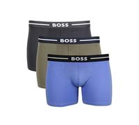 Men's Boss 3 Pack Cotton Stretch Boxer Brief - Blue - Size: 37/36/32