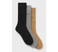 BOSS 3 Pack Cotton Rich Logo Socks - Regular Length Gift Set, Size 6-11