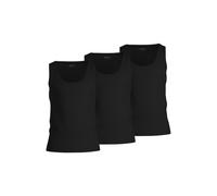 Boss 3 Pack Mens Classic Vest - Black Cotton - Size Medium