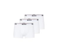 BOSS Mens Trunk 3P Power Three-Pack of Logo-Waistband Trunks in Stretch Cotton