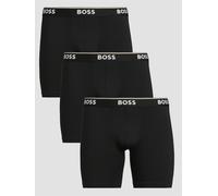 BOSS 3 Pack of Power Long Boxer Briefs, Black, Size L, Men Black