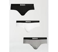 BOSS Mens HipBr 3P ONE Three-Pack of Logo-Waistband Briefs in Stretch Cotton