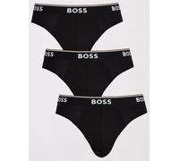 BOSS Mens Brief 3P Power Three-Pack of Logo-Waistband Briefs in Stretch Cotton