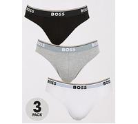 BOSS Mens Brief 3P Power Three-Pack of Logo-Waistband Briefs in Stretch Cotton