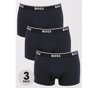 BOSS Mens Trunk 3P Power Three-Pack of Logo-Waistband Trunks in Stretch Cotton