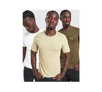 BOSS Classic Logo short sleeve T-shirt white beige green 3 pack - L