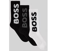 BOSS for man. 50524259 Set of 3 socks with white, black logo, (39-42), Homewear, Cotton