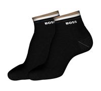 BOSS 2 Pack Corporate Stripe Short Crew Socks-black, Black, Size 6-8.5, Men Black
