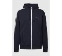 Boss 50511516 Saggy Lightweight Contrast Stripe Full Zip Hood Track Top Navy