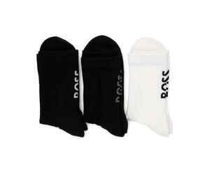 Boss 50531540-960 Mens 3PC Logo Bamboo Socks - Black/White