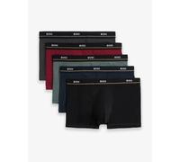 Boss 5pk Cotton Rich Logo Waistband Trunks Red Mix