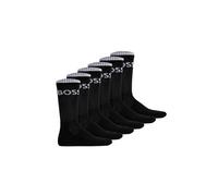 BOSS Six-pack of ribbed short socks in a cotton blend - Style 6P QS Stripe CC, 50510168 Black 5.5-8