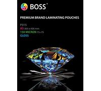 Boss A3 Laminating Pouches - 100 Laminator Sleeves - 350 Micron Gloss Laminating Sheets - Long Lasting Document Protection