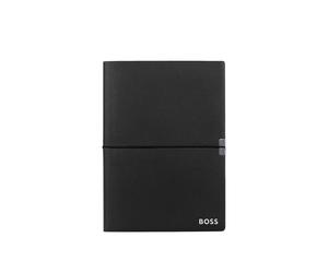 BOSS A5 notebook in black faux leather with elasticated band - Style Notebook A5 Elegance Storyline Black Pla, 58109542 Black pcs.