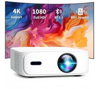 BOSS A5 Portable Projector | 1920×1080 Full HD | 4000 Lumens | Android OS, Wi-Fi & Bluetooth | HDMI, USB, Remote | Ceiling & Floor Mount | 12ft Screen |