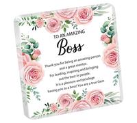 Boss Acrylic Office Desk Decor Sign Thank You Boss Gift Appreciation Gift For Desk Manager Mentor Boss Lady Room Home Table Decoration Decorative (AN AMAZING Boss y1)