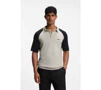 BOSS Active colour-blocked knit polo - Style KN_GOC Swing PS, 50563393 Light Beige S