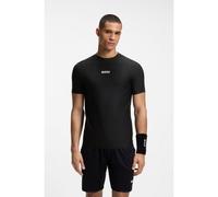 BOSS Active Jacquard-stripe slim-fit T-shirt with logo print - Style TS_TOC Serve 1, 50559199 Black XXL
