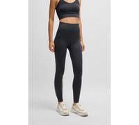 BOSS Active knitted leggings in stretch ribbed jersey with monogram pattern - Style Eseama, 50534562 Dark Blue XS