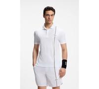 BOSS Active quick-dry polo shirt with signature stripe - Style PL_TOC Game 3, 50563363 Natural XXL