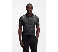 BOSS Active Slim-fit polo shirt with jacquard pattern - Style PL_Active Repeat, 50558583 Dark Grey