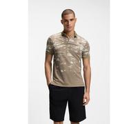 BOSS Active Slim-fit polo shirt with jacquard pattern - Style PL_Active Repeat, 50558583 Light Brown XXXL