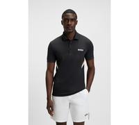 BOSS Active slim-fit polo shirt with moisture management - Style Paule TOC, 50543349 Black XXXL