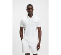 BOSS Active slim-fit polo shirt with moisture management - Style Paule TOC, 50543349 White XL