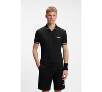 BOSS Active slim-fit polo shirt with signature-stripe details - Style PL_TOC Serve 2, 50559200 Black XXL