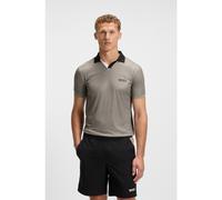 BOSS Active slim-fit ripstop polo shirt with colour-blocking - Style Palle TOC, 50543348 Grey XXXL