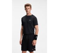 BOSS Active slim-fit T-shirt with signature-stripe collar - Style TS_TOC Court, 50570006 Black S