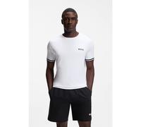 BOSS Active slim-fit T-shirt with tennis-ball embossing - Style TS_TOC Serve 2, 50559207 White XXL