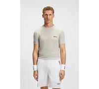 BOSS Active stretch-jersey slim-fit T-shirt with moisture management - Style Tee Check TOC, 50543330 Light Beige L