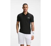 BOSS Active Stripe-jersey slim-fit polo shirt with four-way stretch - Style PL_TOC Serve 1, 50559205 Black M