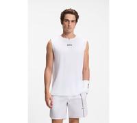 BOSS Active tank top in stretch fabric with rear stripes - Style Tank TOC, 50543351 White M