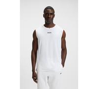 BOSS Active tank top in stretch fabric with rear stripes - Style Tank TOC, 50543351 White XL