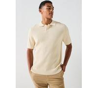 BOSS Akoppo Knitted Polo Shirt - Beige, Beige, Size M, Men Beige
