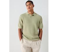 BOSS Akoppo Regular Fit Knitted Polo Shirt - Green, Green, Size S, Men Green