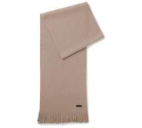 BOSS Knitted scarf in virgin wool with logo detail - Style Albas, 50495340 Light Brown pcs.