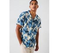 BOSS All Over Floral Beach Revere Collar Short Sleeve Shirt - Light Blue, Light Blue, Size S, Men Light Blue