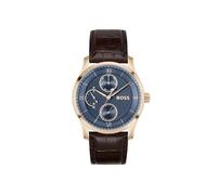 BOSS Analogue Multifunction Quartz Watch for Men PRINCIPLE MASTER Collection with Leather Strap